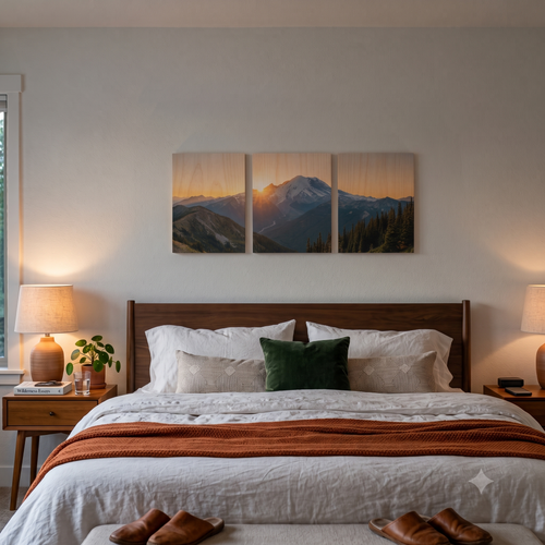 Panoramic Triptych Wood Canvas Set (3-Panel)