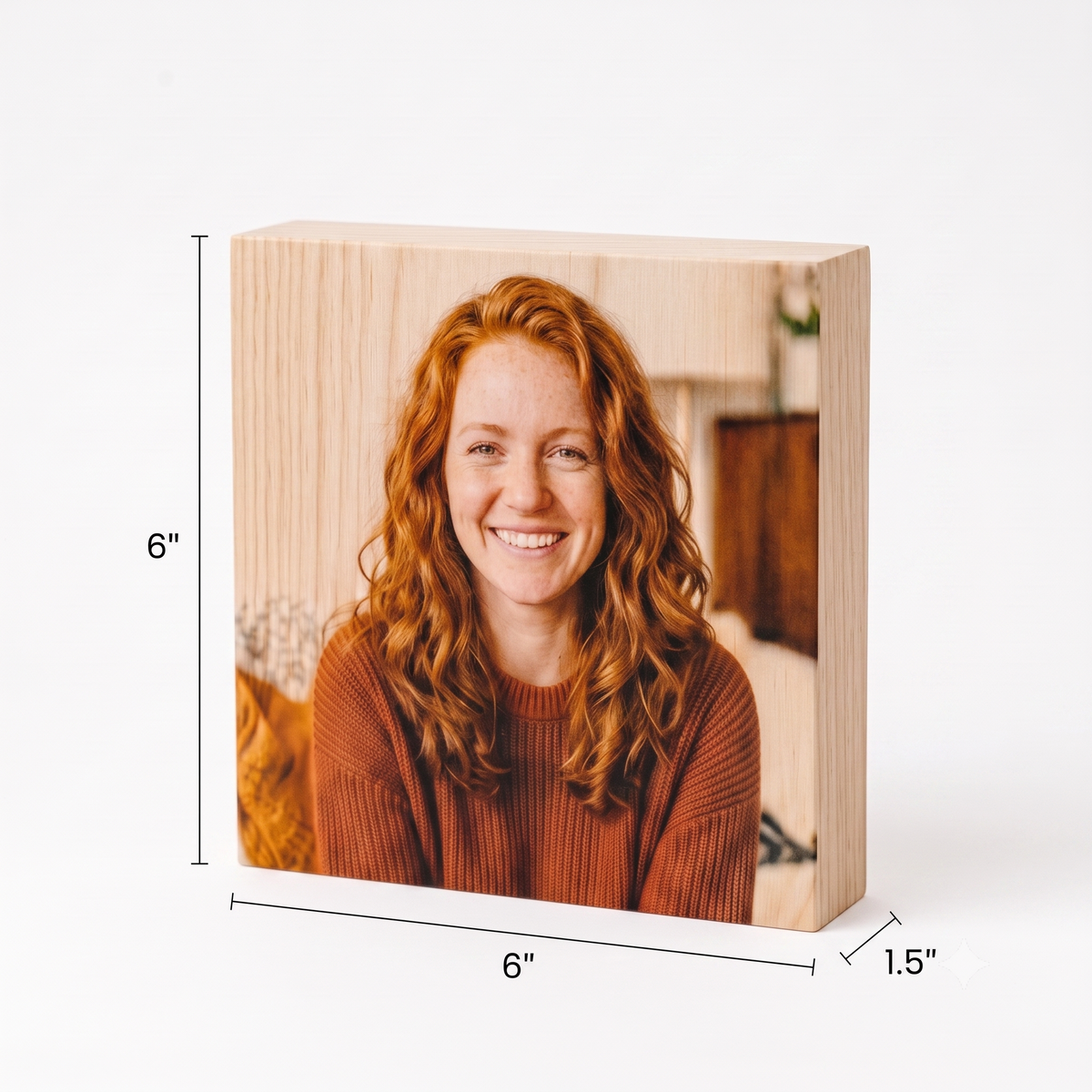 Freestanding Desktop Wood Print Block