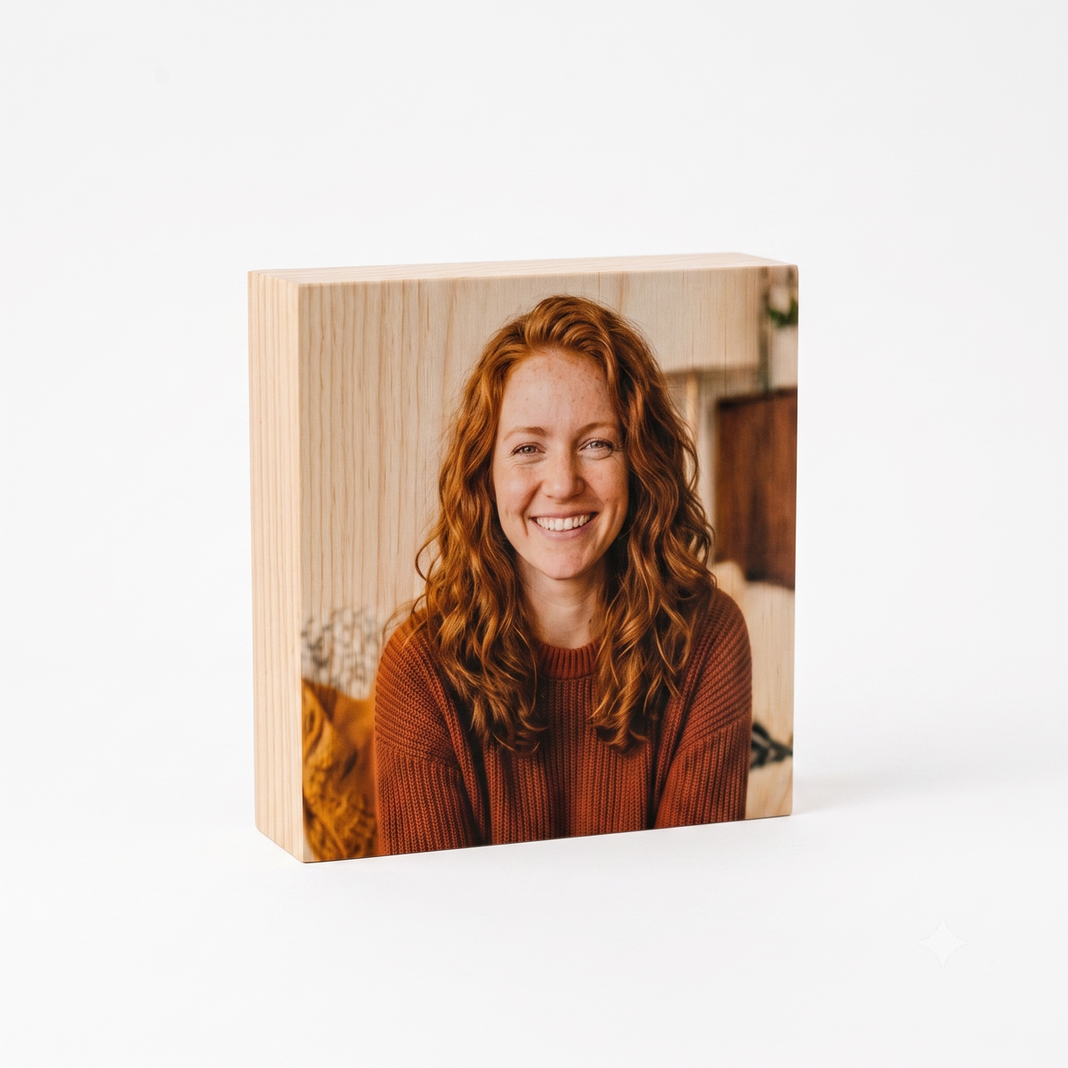 Freestanding Desktop Wood Print Block